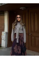 Açık Vizon Şal Detaylı Kazak - 251180