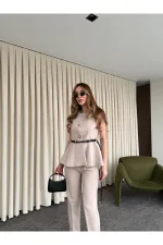 Taş Kemerli Düğmeli Yelek - 9682