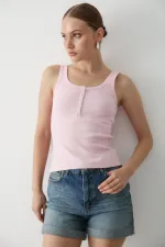 Pembe Önden Düğmeli Atlet - 251001