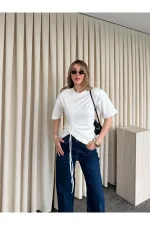 Açık Ekru Yandan Büzgülü Bluz - ÖB261025