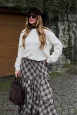 Krem Süzeneli Kazak - 251085