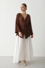 Brown Multi-Button Kimono Brown Multi-Button Kimono