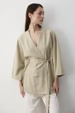 Mint Iç Kemerli Fakir Kol Kimono - 5383