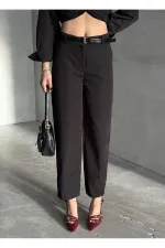 Black Merlin Belted Shirt and Trousers Set