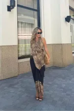 Robe asymétrique drapée à col halter