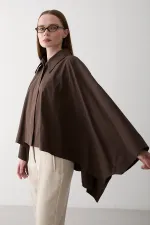 Kahverengi Pelerin Model Trençkot - 7603