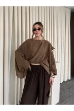 Brown Flowy Cape Poncho - 0901