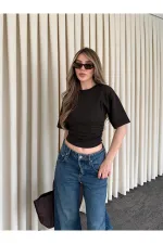 Kahverengi Yanı Drapeli Body - 261003