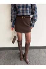 Brown Mini Short Skirt - 251139 Brown Mini Short Skirt - 251139