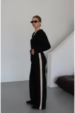 Ensemble noir à capuche et garnitures - 8569