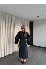 Black Batwing Sleeve Modal Dress - 5000 Black Batwing Sleeve Modal Dress - 5000