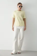Sarı Basic Tshirt - 1075