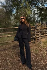 Siyah Tek Düğmeli Ceket Pantolon Takım - 9480