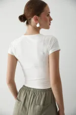 Beyaz Crop Bluz - 1182