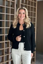 Ensemble deux pièces cardigan et gilet de sport noir - 231042