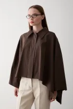 Kahverengi Pelerin Model Trençkot - 7603