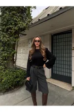 Antrasit Bermuda Şort - 40589