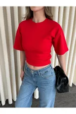 Red Side Draped Bodysuit - 261003