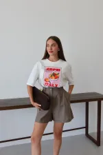 T-shirt blanc imprimé Capri