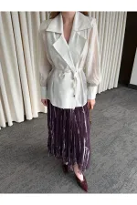 Chemise transparente matelassée en pierre - 5029