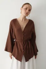 Brown Multi-Button Kimono Brown Multi-Button Kimono