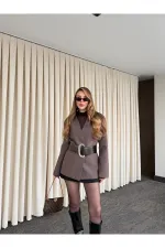 Belted Satin Jacket - 9691