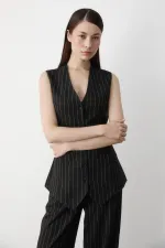 Black Multi-Button Striped Premium Suit Black Multi-Button Striped Premium Suit