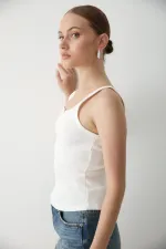 Açık Ekru Önden Düğmeli Atlet - 251001