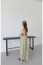 Haki Askılı Rahat Kesim Elbise