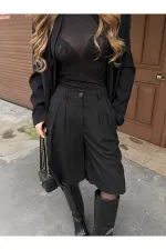 Siyah Bermuda Şort - 40589