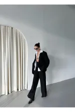 Siyah Cintia Ceket Pantolon Takım