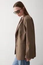Khaki Blazer Jacket - 7619 Khaki Blazer Jacket - 7619