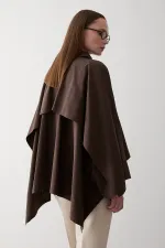 Kahverengi Pelerin Model Trençkot - 7603