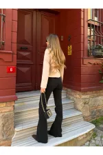 Siyah İspanyol Paça Jean - 2106