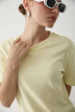 Sarı Basic Tshirt - 1075