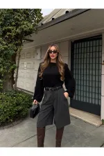 Antrasit Bermuda Şort - 40589