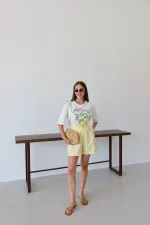 T-shirt imprimé Limoncello blanc - 0500