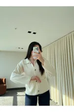 Ekru Büyük Cepli Hırka - 9011