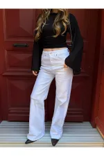 Beyaz Wide Leg Jean - 24124