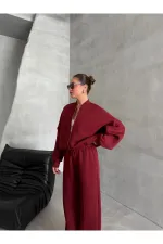 Burgundy Nora Tracksuit Set - 8001 Burgundy Nora Tracksuit Set - 8001