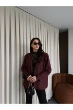 Burgundy Blazer Jacket - 7619