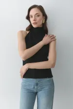 Débardeur noir à col roulé - 251004