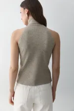 Débardeur à col roulé en vison - 251004