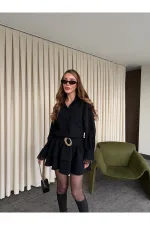 Black Dress with Lace Hem - 35518