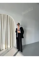 Siyah Cintia Ceket Pantolon Takım