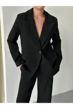 Black Demande Jacket and Trousers Suit - 2025130