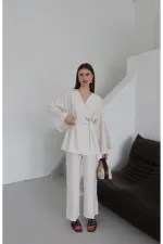 Natural Tie-Up Kimono Set Natural Tie-Up Kimono Set