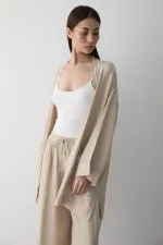 Ensemble kimono 100 % coton naturel avec poches et ceinture - 8491