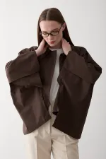 Kahverengi Pelerin Model Trençkot - 7603