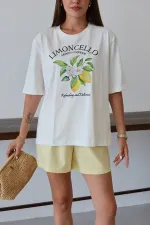 T-shirt imprimé Limoncello blanc - 0500